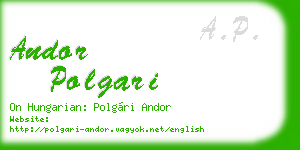 andor polgari business card